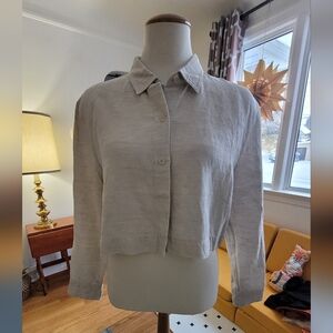 Wilfred cropped, linen button down